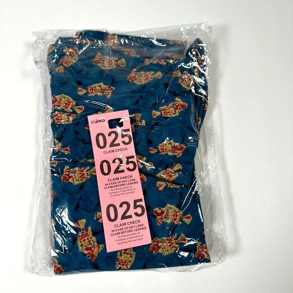 LuLaRoe Goldfish Koi Fish Blue Water Bubbles Black Orange Leggings One Size OS - Picture 5 of 6